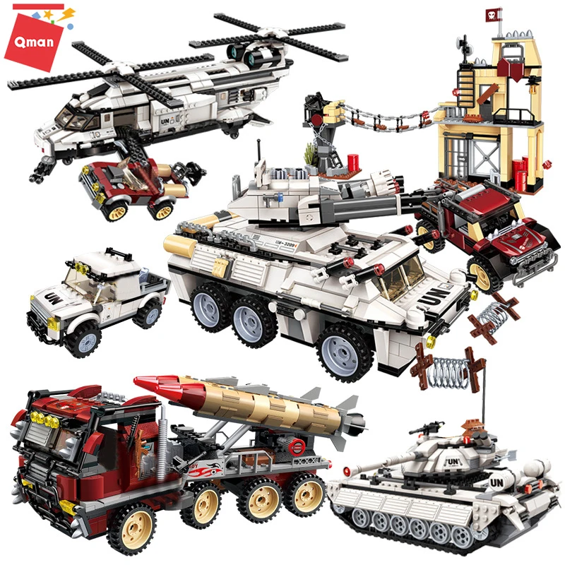 Qman военные образовательные строительные блоки войны панцирный Танк Чинук
