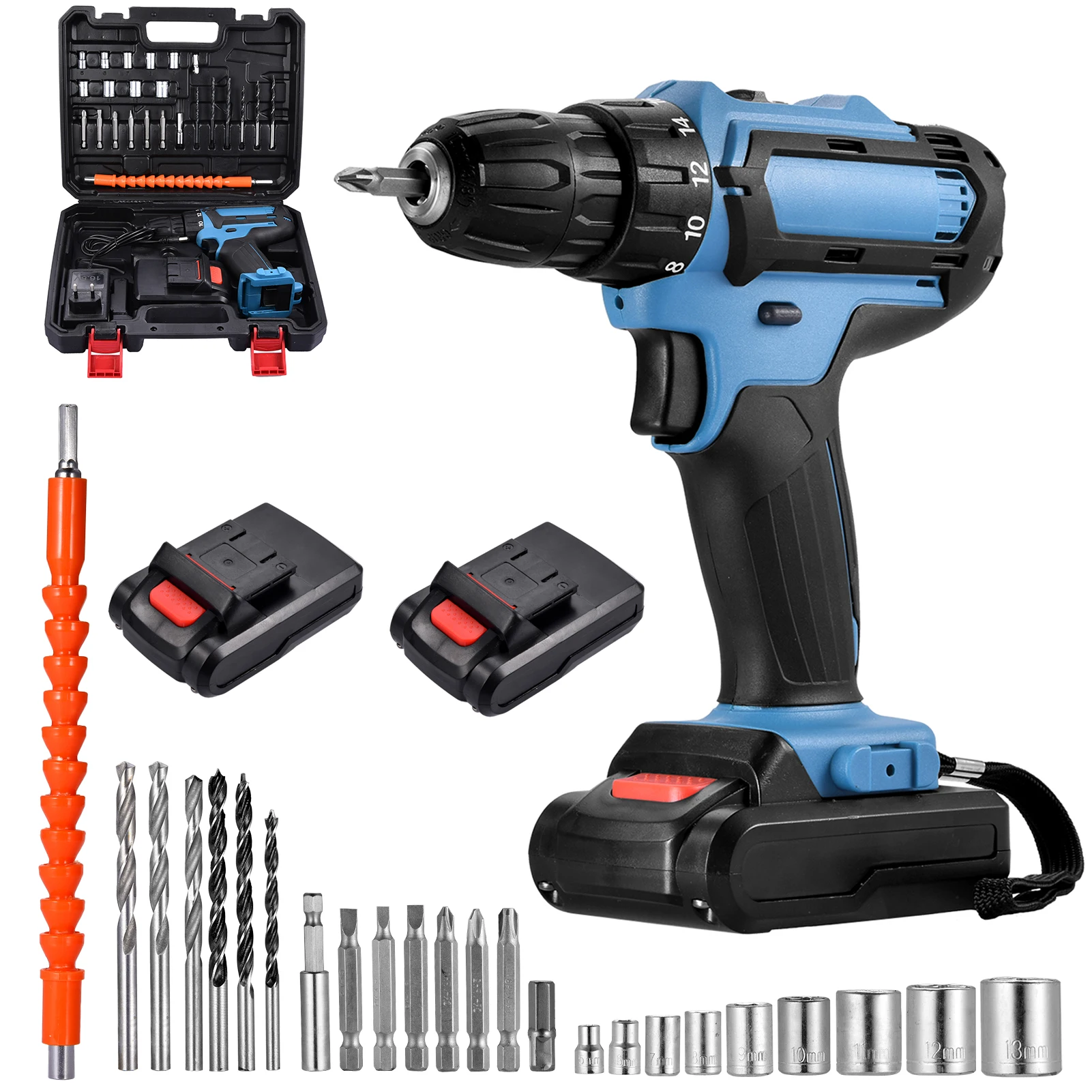 

18V Electric Screwdriver Drill Portable Hand Drill Power Tool Detachable Design, Easy To Charge, Overcharge Protection
