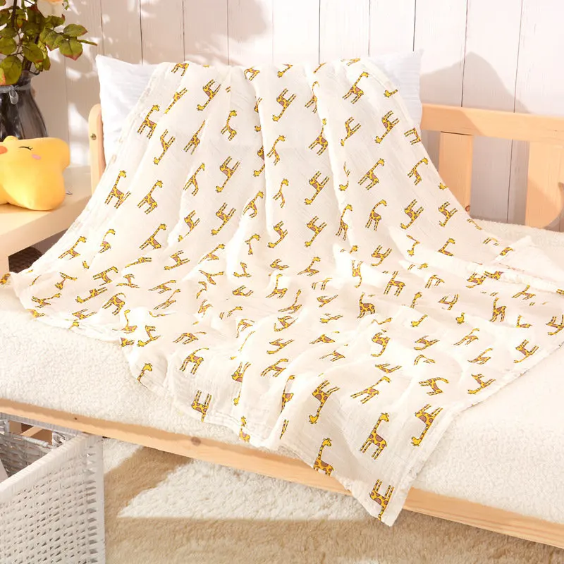 24 2pcs/set Newborn Baby Blanket Cotton Bamboo Blanket Cartoon Patterns Multi-use Infant Towel Baby Muslin Swaddle Wrap - Цвет: 24