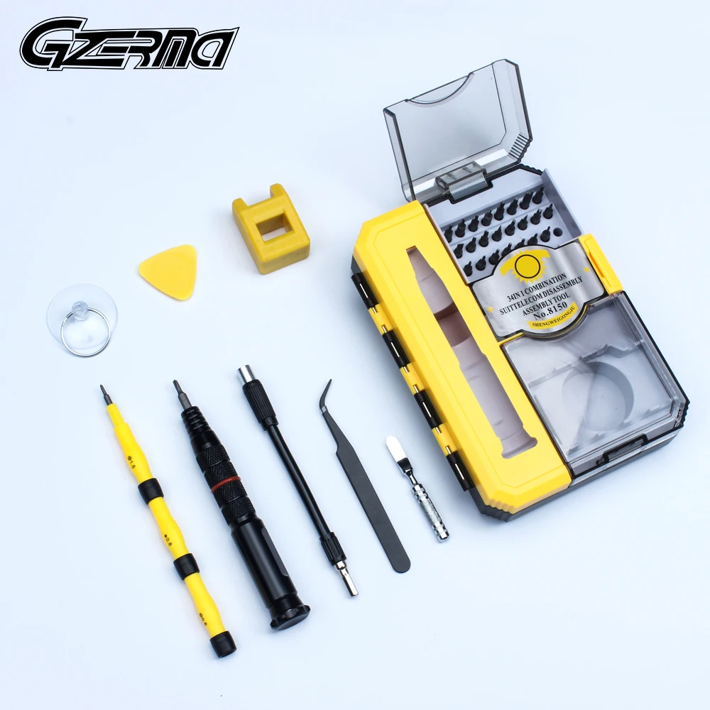 

Cell Phone Repair Tool Sets 34 in 1 Magnetic Bits Precision Screwdriver Kit For iPhone Samsung Android Phone Smartphones Repair