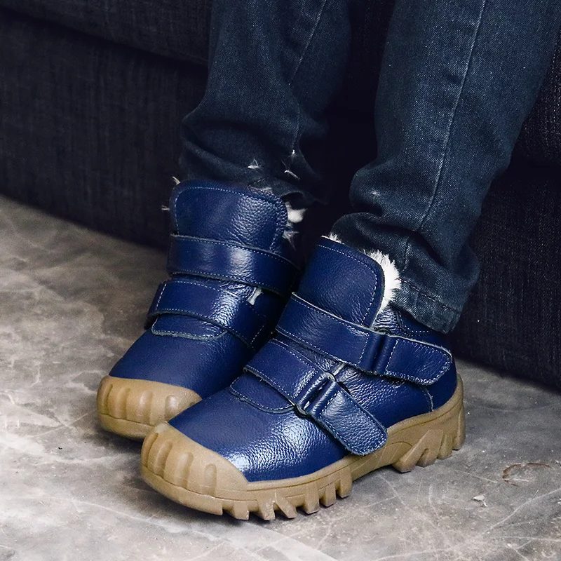 

2019 New Russia Winter Children's Snow Boots Boys Girls Fashion Waterproof Warm Shoes -30 Degree Kids Thick Mid Non-slip Boots