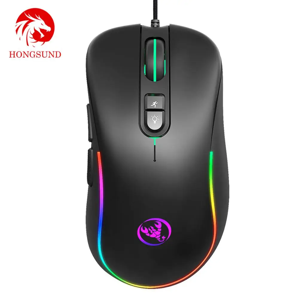 

New RGB Macro Programming Game Mouse 7 Keys Can Turn off Lights Support Various Games Wired Mouse Computer Mouse