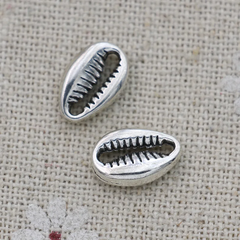 

20pcs Antique Silver Plated Shell Charms Pendants for Jewelry Making Necklace DIY Handmade Findings 12x8mm