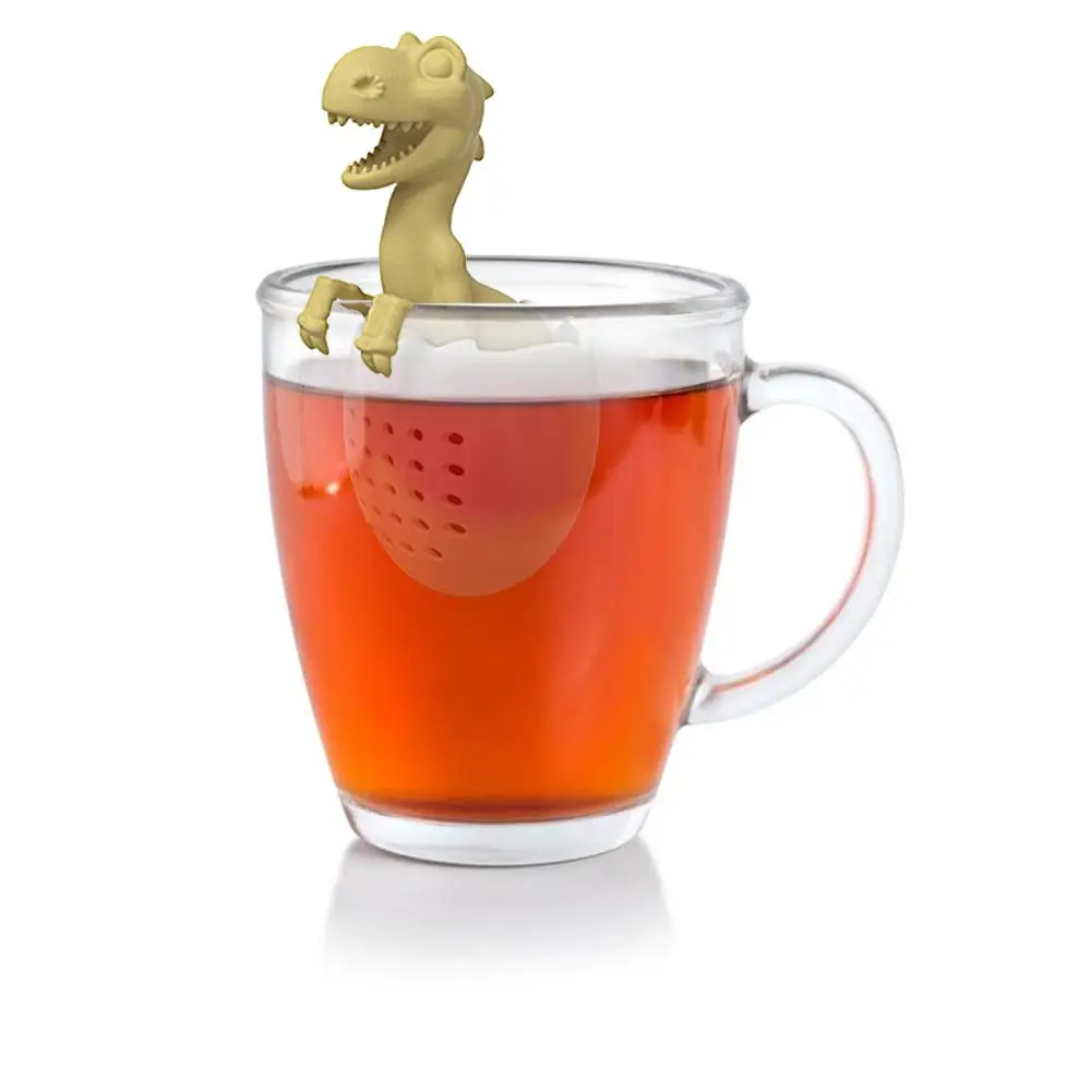 Силиконовое ситечко для чая заваривания в форме динозавра многоразовый фильтр |