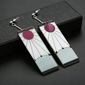 anime demon slayer kimetsu no yaiba props blade of ghost cosplay toys earings for women men cosplay jewelry accessories gift free global shipping