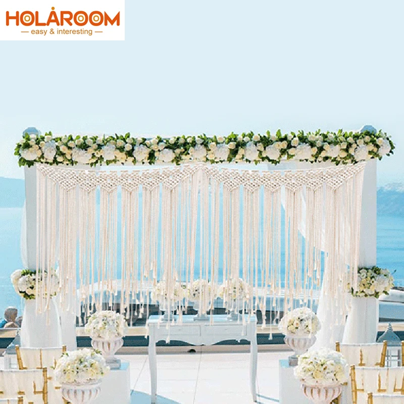 DIY Boho деревенские Свадебные занавески макраме настенный гобелен вязаные