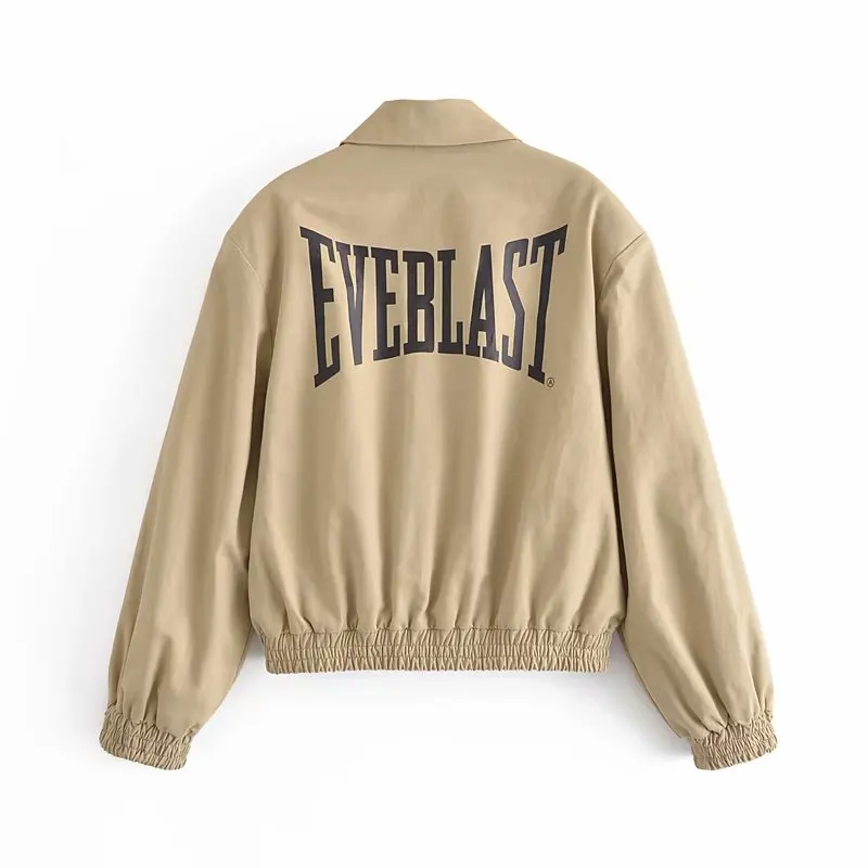 

ZA 2021 New Spring&Autumn Bomber Jacket Female Letter Zipper Coat Turn Down Collar Bomber Unisex Style Varsity Hiphop Streetwear