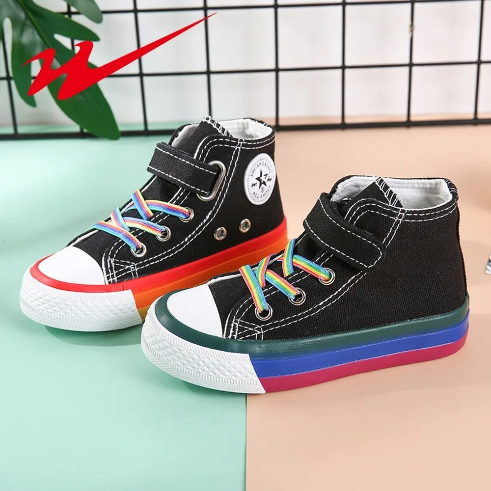 2020 Spring Autumn New Children Boys Girls Shoes Soft Bottom Breathable Walking Hight-top School Student Canvas Sneakers | Детская