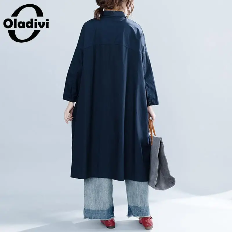 Oladivi бренд оверсайз Женская одежда модная рубашка с принтом Блузка женские