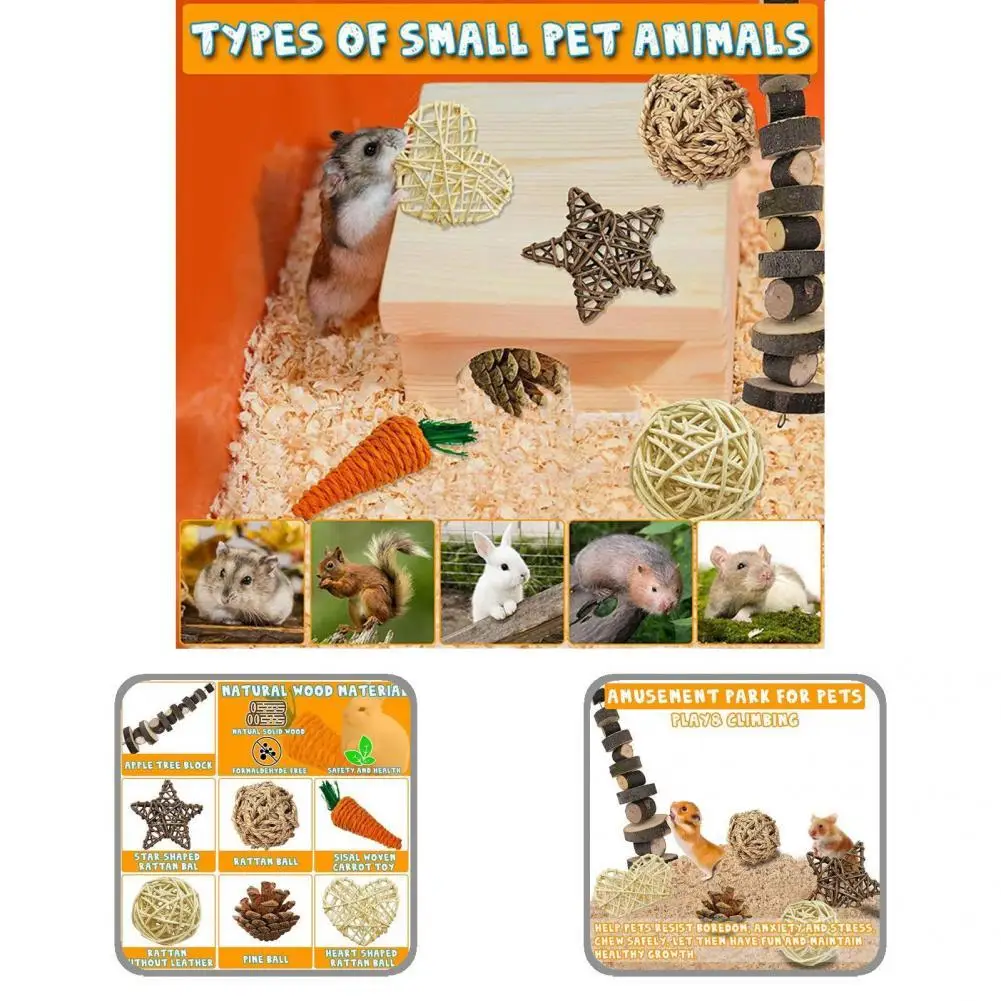 

Игрушки для зубов домашних животных, хомяк, кролик, ветка, трава, шар, натуральные маленькие животные, жевательная игрушка, кролики, птица, по...