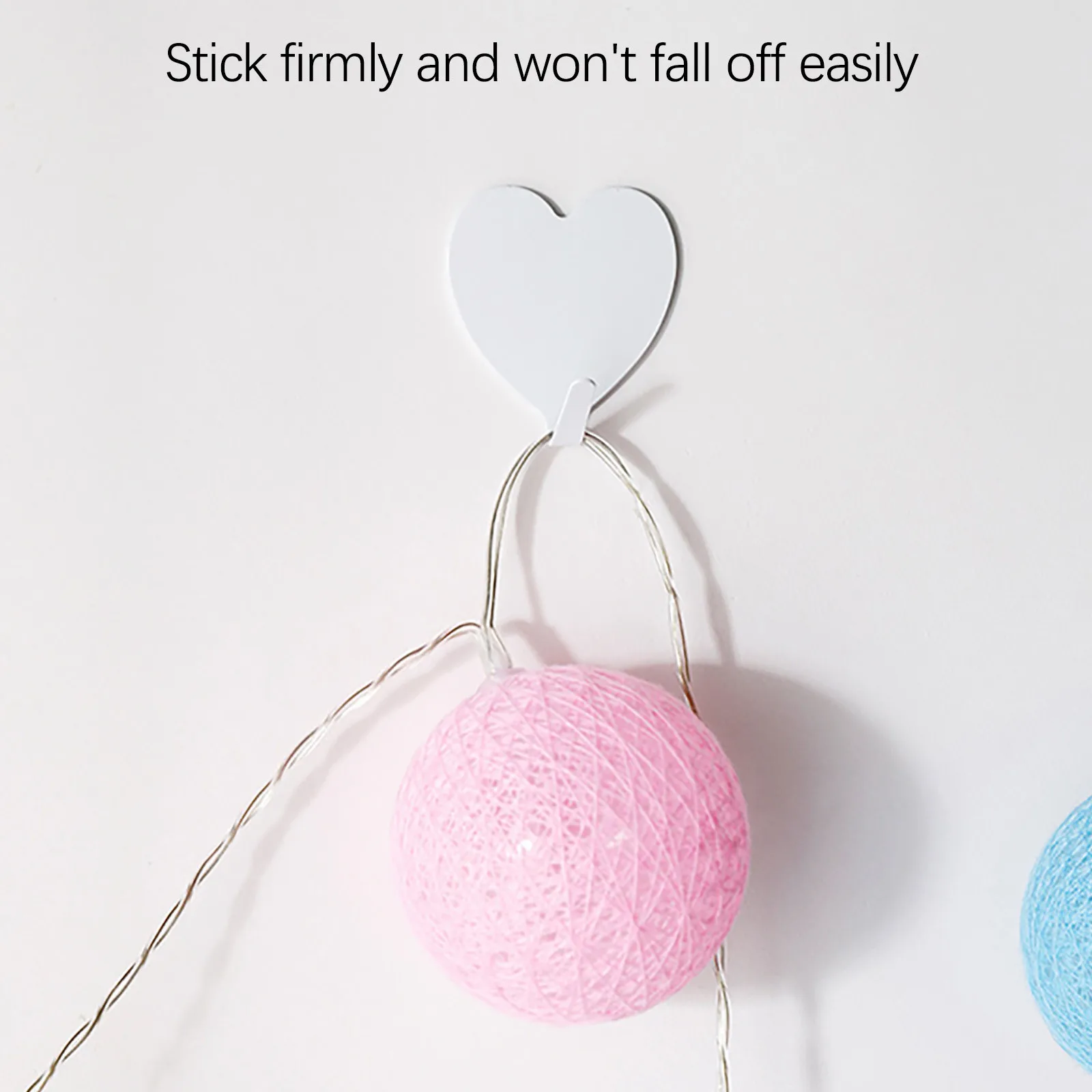 

New Hooks Female Heart Love Sticky Hook Gifts Stainless Steel Hook Bead Heart-shaped Sticky Hook Multi-purpose Key Holder Hooks