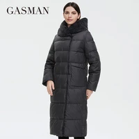 gasman 2021 womens winter jacket long faux fur sheep curl designer female coat windproof hat big pocket womens jacket 81716