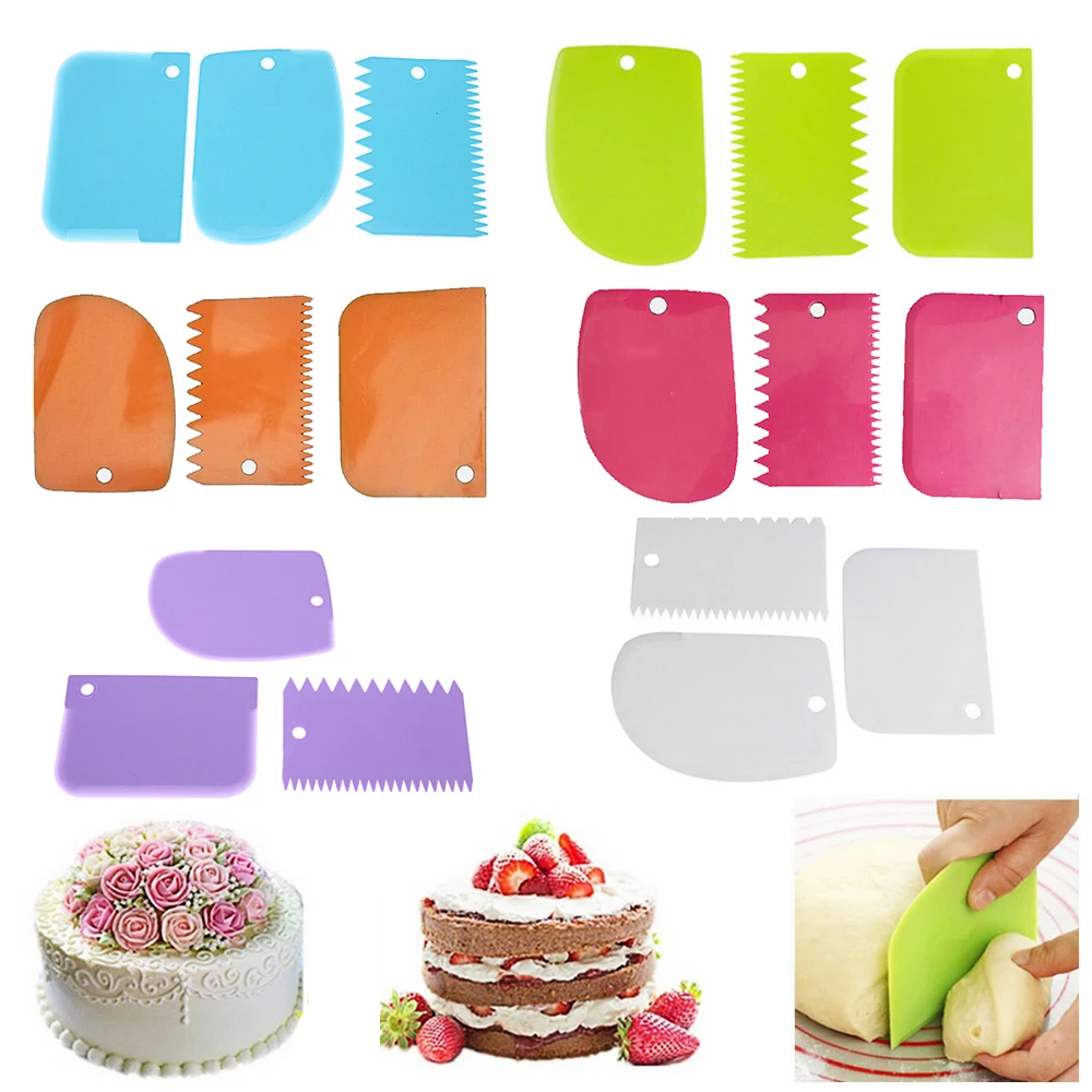 3 шт./компл. инструмент для украшения торта с пластиковым лезвием