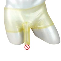 100 nature latex short pants sexy underwear 0 4mm latex rubber breeches bloomers for men