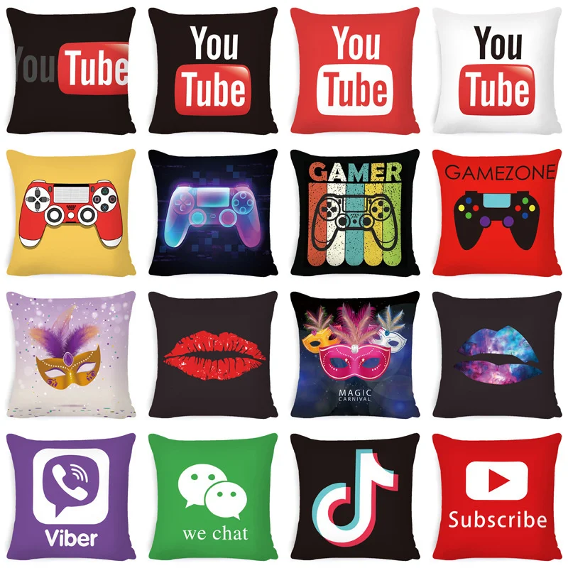 

Gift For Boy Gamer Print Pillowcase Bedroom Decorative Polyester Cushion Cover Decor Home Pillow Case Home Decor Funda Cojín