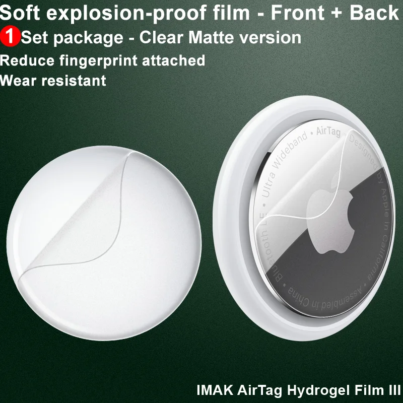 

Imak For Apple AirTag Screen Protector Matte Hydrogel Film Front and Back Cover 1 Set Package