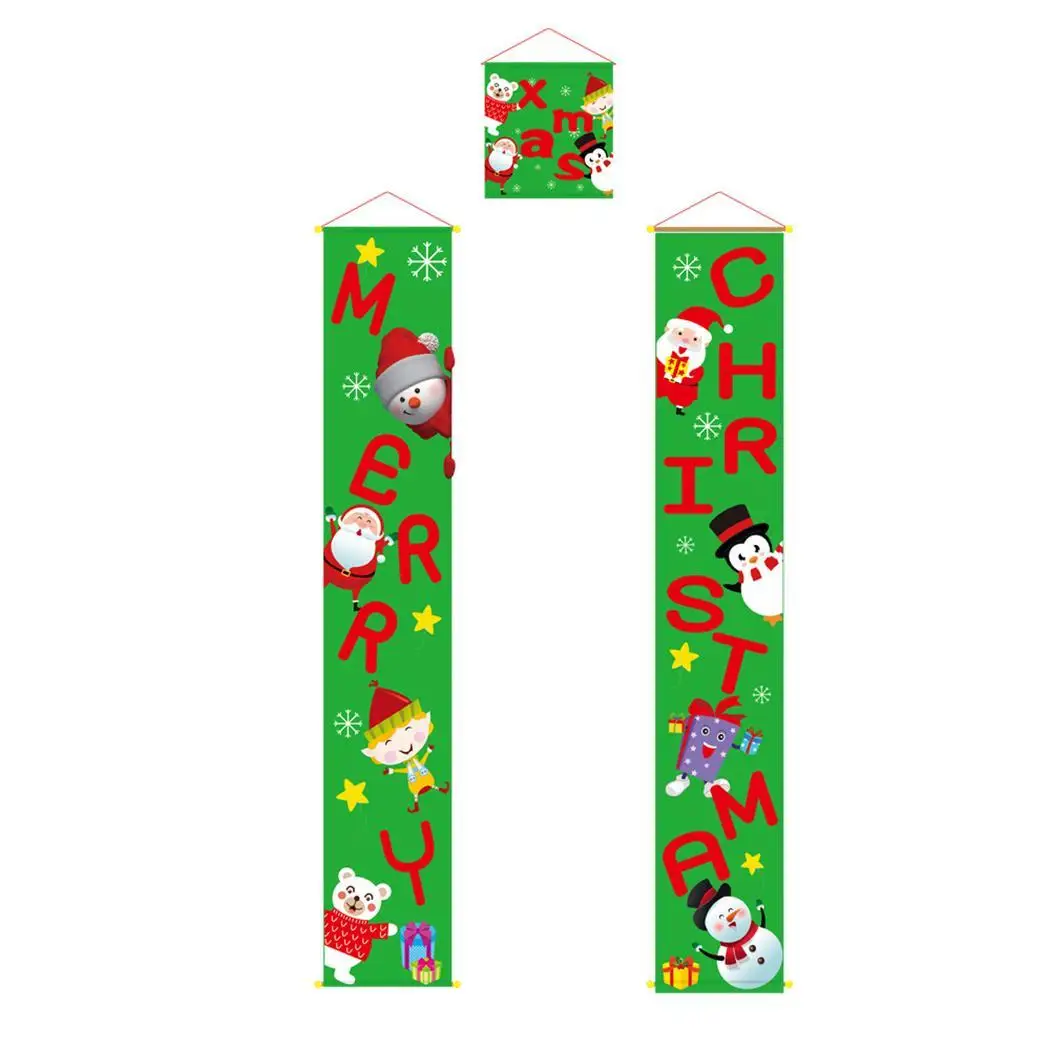 Christmas Banner Front Door Welcome Hanging Sign Red/Green/Blue Festival Party Set of (3Pcs) Decor | Дом и сад