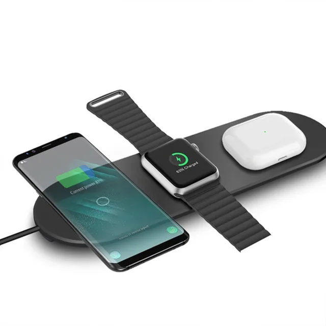 

3 in1 Wireless Charger Dock Station Fast Wireless Charging stand for iPhone 12 11 Pro XR XS X Apple Watch 6 5 4 3 2 Airpods Pro