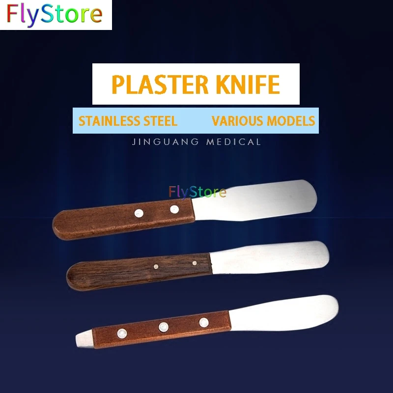 

1pc with wooden handle dental mixing spatula stainless steel spatula dental laboratory plaster spatula mixing tool