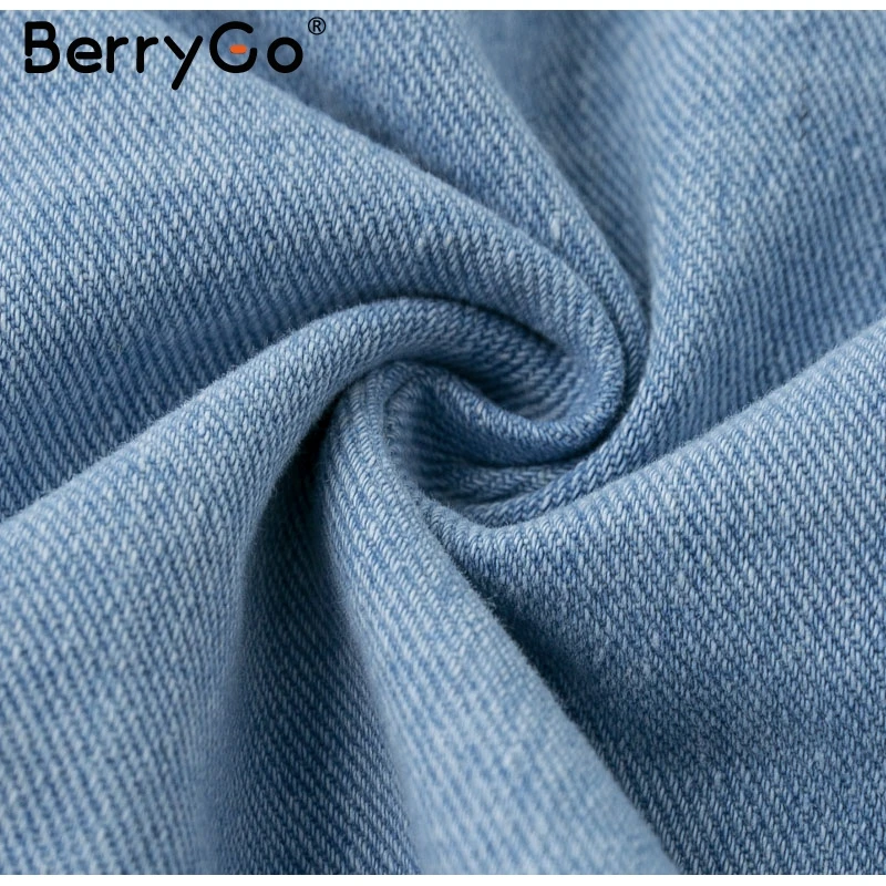 BerryGo Fashion ripped denim jackets women Casual pockets autumn winter jeans jacket coats Vintage streetwear short outerwears