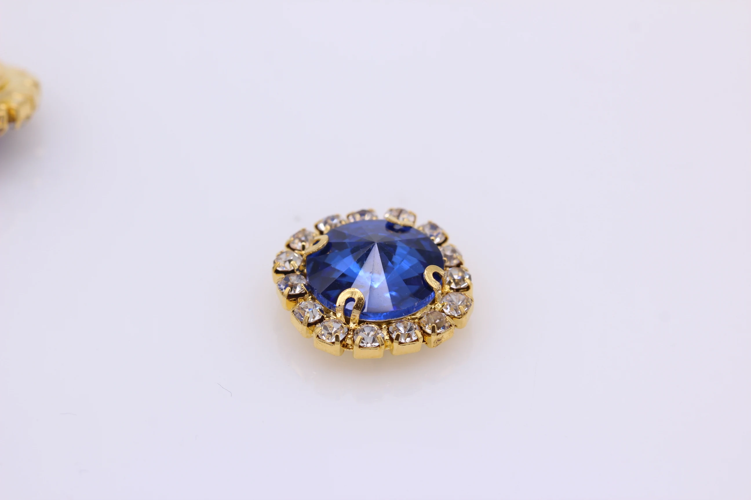 mid sapphire Все размеры цвета круглые Rivoli Кристалл шитье на Необычные граненые камни с кристальной цепочкой золотая металлическая чашка кристалл diy сумки для платья - Цвет: mid sapphire
