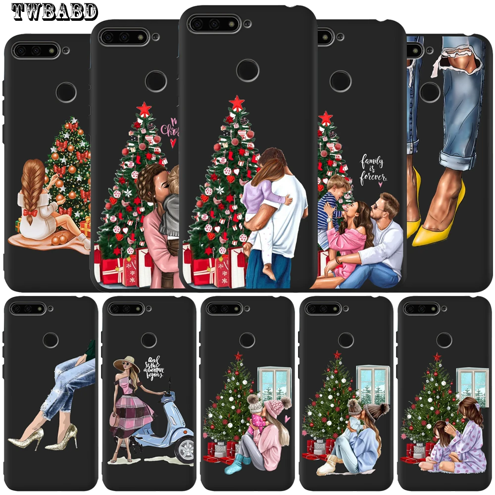 Семейный Рождественский чехол для мамы маленькой девочки мальчика Huawei Honor 9X 20 Lite