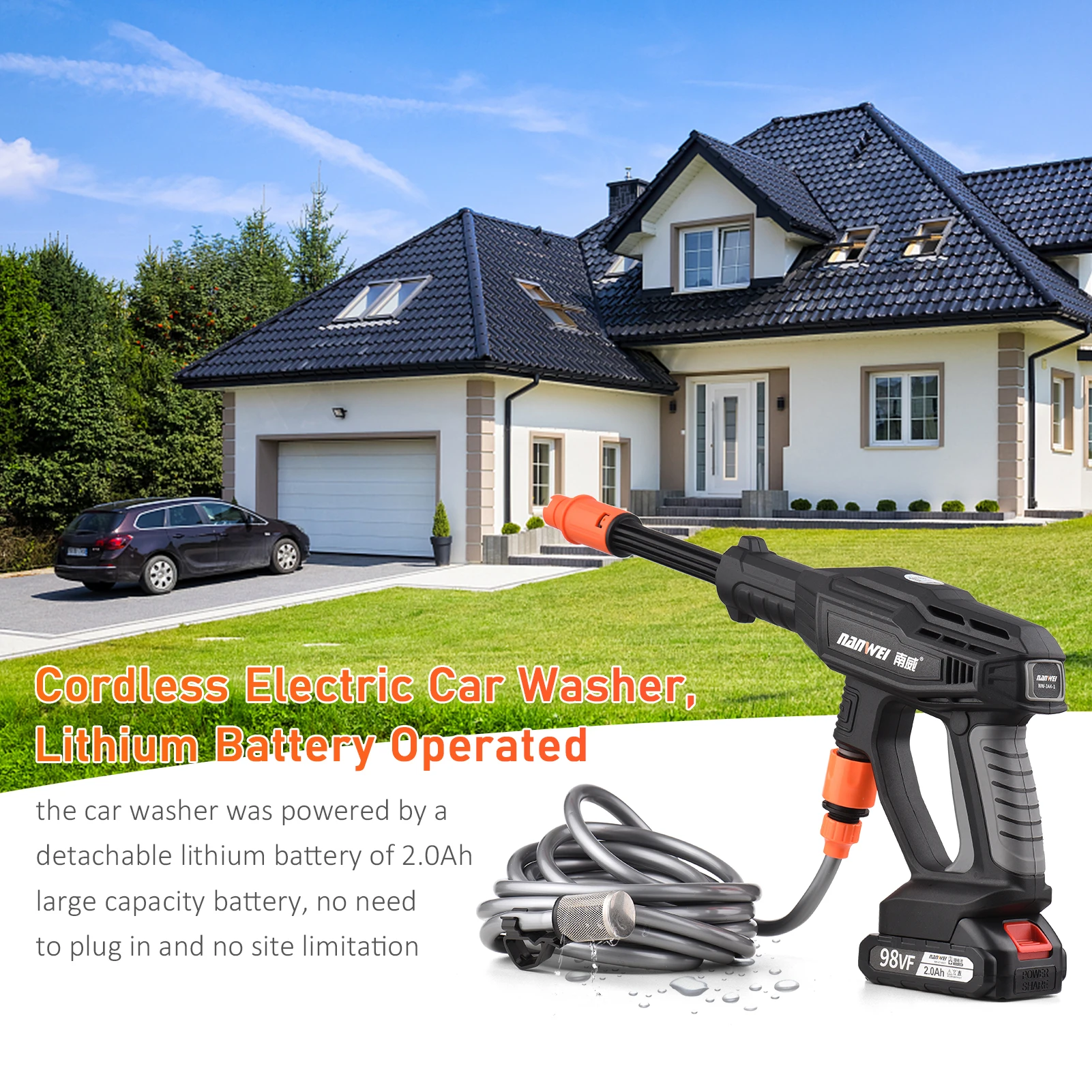 

Портативная литиевая мини-стиральная машина KKMOON, беспроводная Электрическая Мойка автомобиля, беспроводная мойка автомобиля, водяной пист...