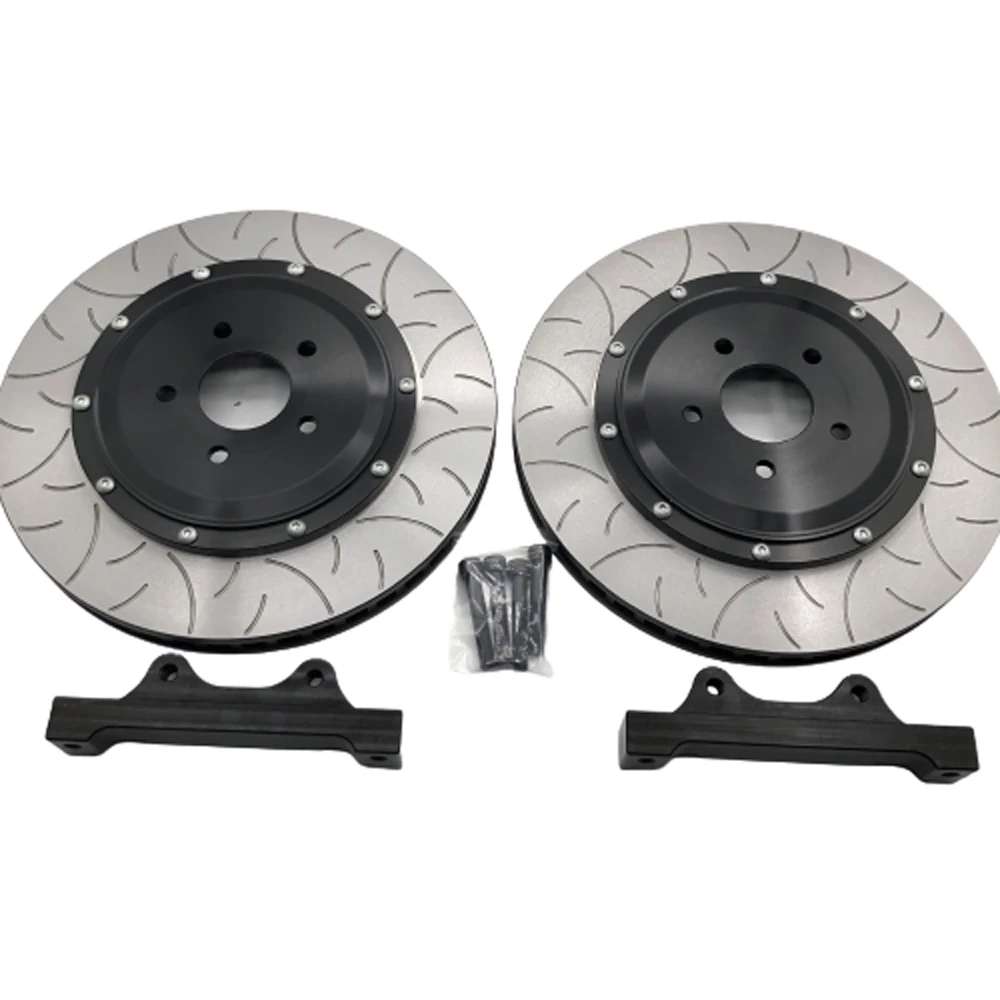 Тормозной диск 330*28 мм с заказной фиолетовой/серой центральной крышкой и