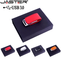 jaster usb 3 0 customer logo metal leather usb gift box usb flash drive pendrive 4gb 8gb 16gb 32gb 64gb memory stick u disk