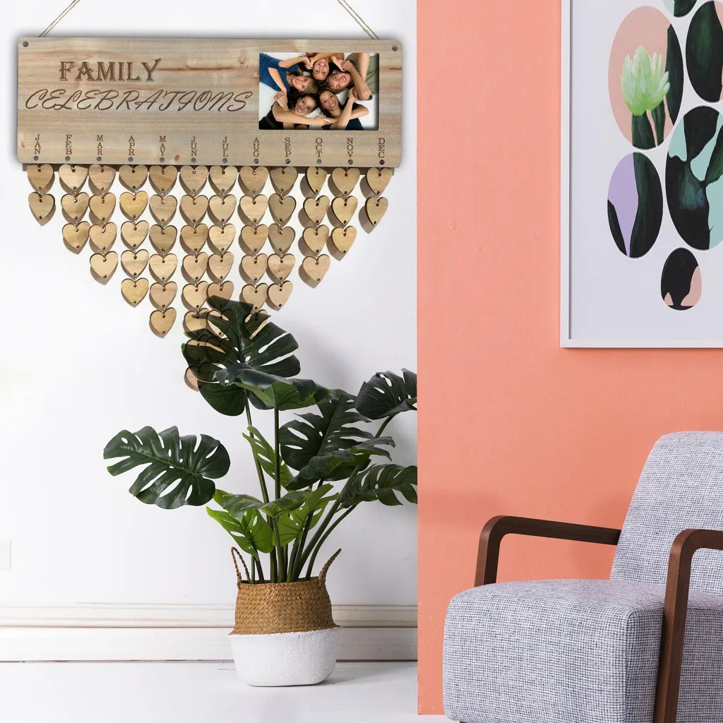 День рождения напоминание знак деревянный подвесной календарь Красочные DIY