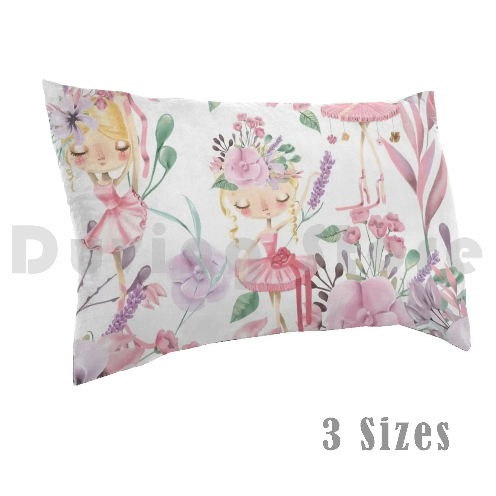 

Ballerinas With Flowers Pillow Case DIY 50x75 Ballerina Flowers Dance Colorful Pink Cute Ballet Shoes Ballet