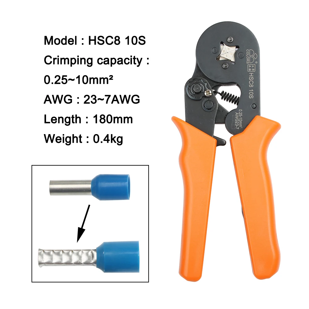 HSC8 6-6B HSC8 6-6A саморегулируемые обжимные плоскогубцы 0,25-6 мм терминалы обжимные инструменты мульти Топ бренд HSC8 6-6 23-10AWG - Цвет: 10S