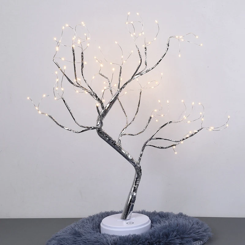 108 светодиодов настольный светильник карликовое дерево белые ветви Гипсофилы s