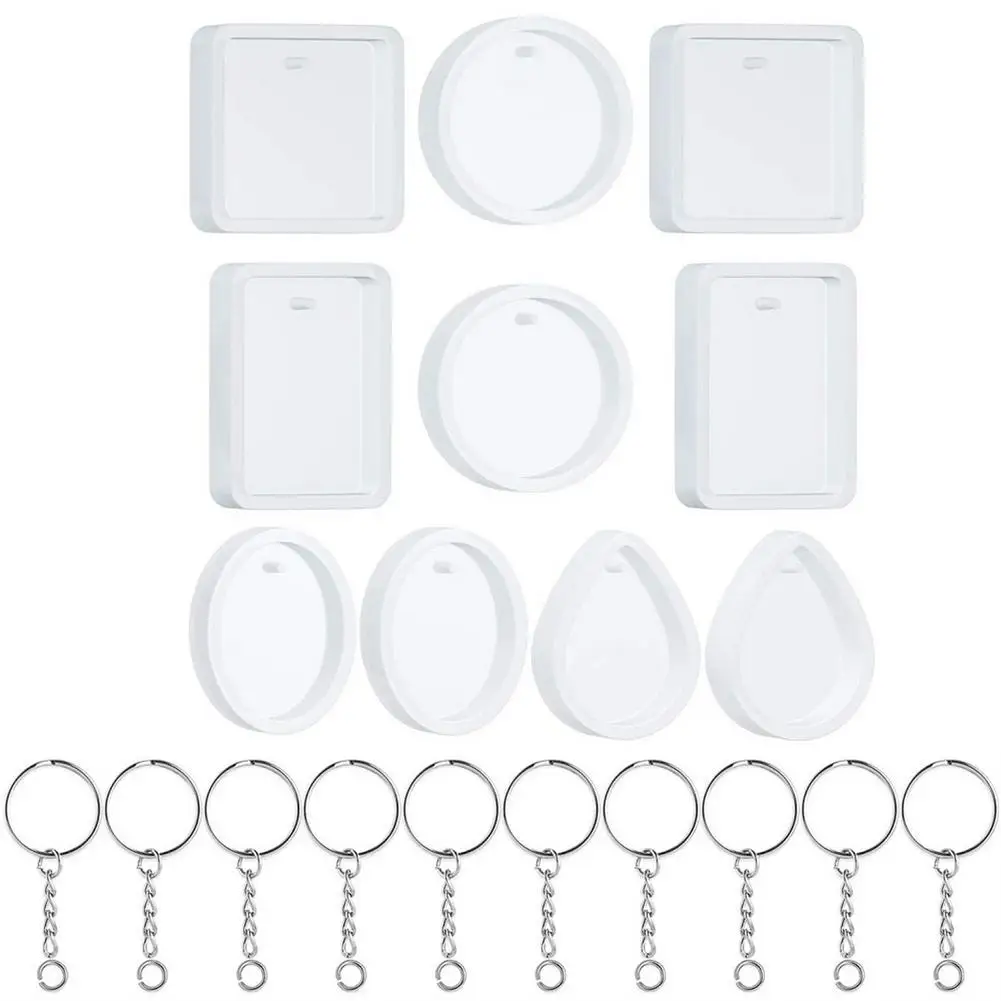 

20 Pcs / Set Crystal Epoxy Resin Mold Pendant Casting Silicone Mold Kit Suitable For DIY Enthusiasts Easy To Demold And Clean