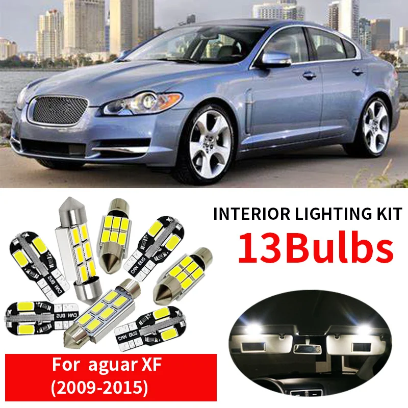 13 шт. внутренний посылка ламп дневного света для Jaguar XF Map 2009 2010 2011-2015 купольная