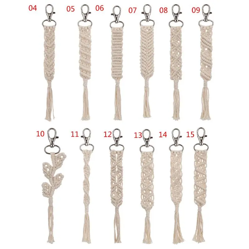 Брелоки с кисточками для женщин Boho key Holder Брелок макраме сумка очаровательная