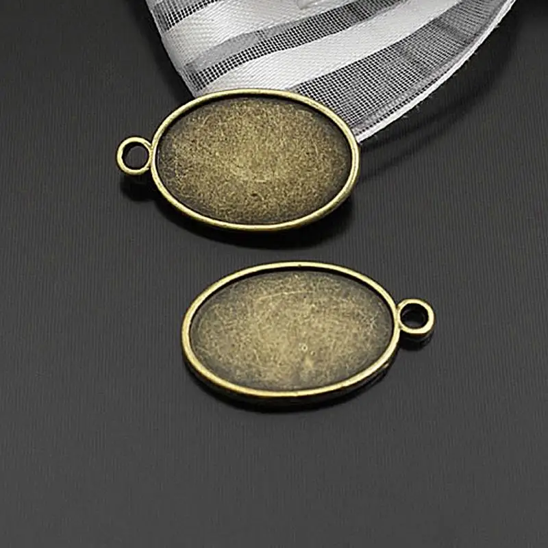 

(24080-G)30 шт. искусственная овальная основа, заклепки, кабошон, бусины, аксессуары для изготовления подвесок