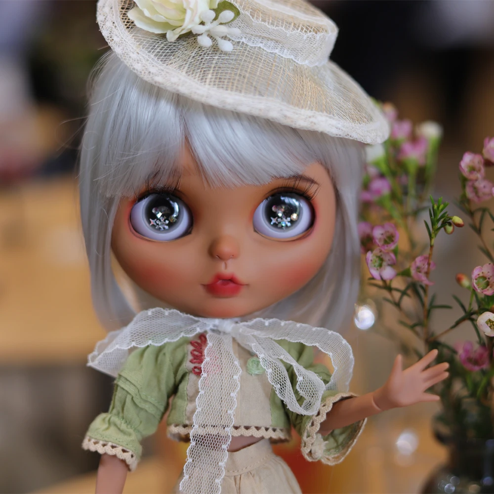 

Кукла Blyth NBL 1/6 BJD с матовым лицом под заказ, модная Кукла с большими глазами для девочек, блестящая шарнирная маленькая милая девочка 3