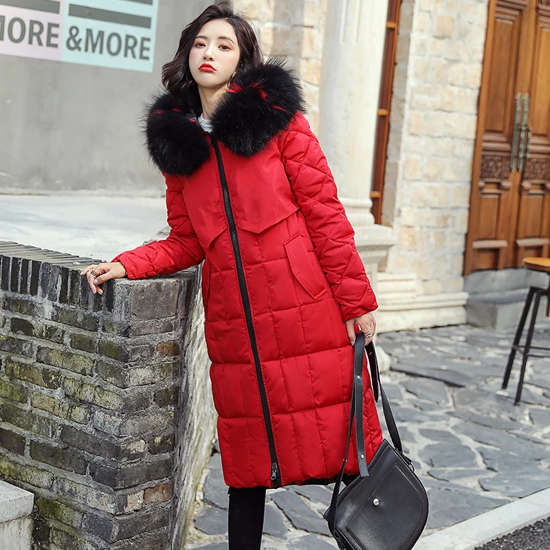 Fitaylor зимняя длинная куртка женская хлопковая стеганая теплая парка с большим