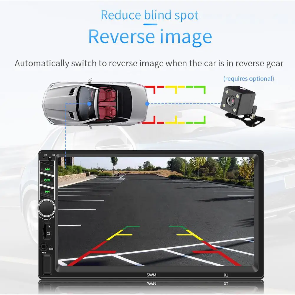 12 В Автомобильный мультимедийный плеер FM Радио авторадио Bluetooth AUX USB 7 в HD