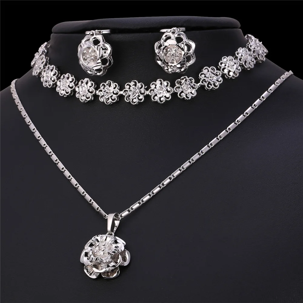 Женский ювелирный комплект из колье и серёг золотого цвета | Украшения