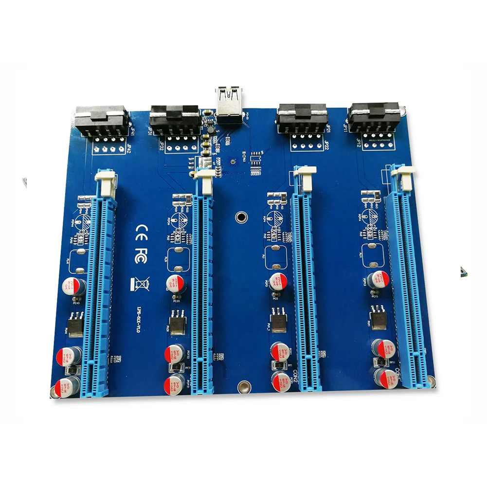 pcie 1x to 4 pcie 16x адаптер pci express райзер карта