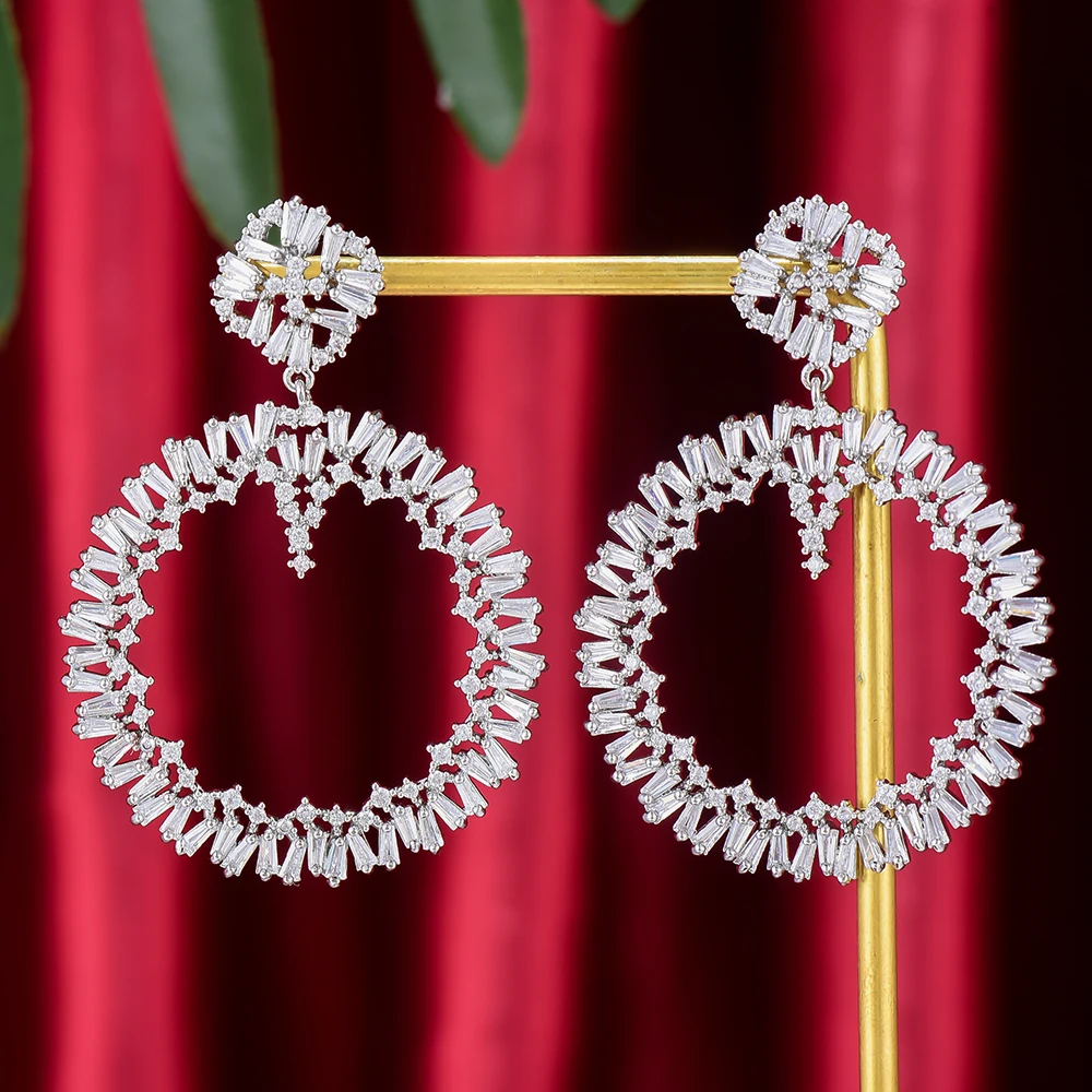 

KellyBola Fashion Luxury Earrings Ring Pendant Earrings for Womens Wedding and Engagement Brincos Jewelry Gift 2021