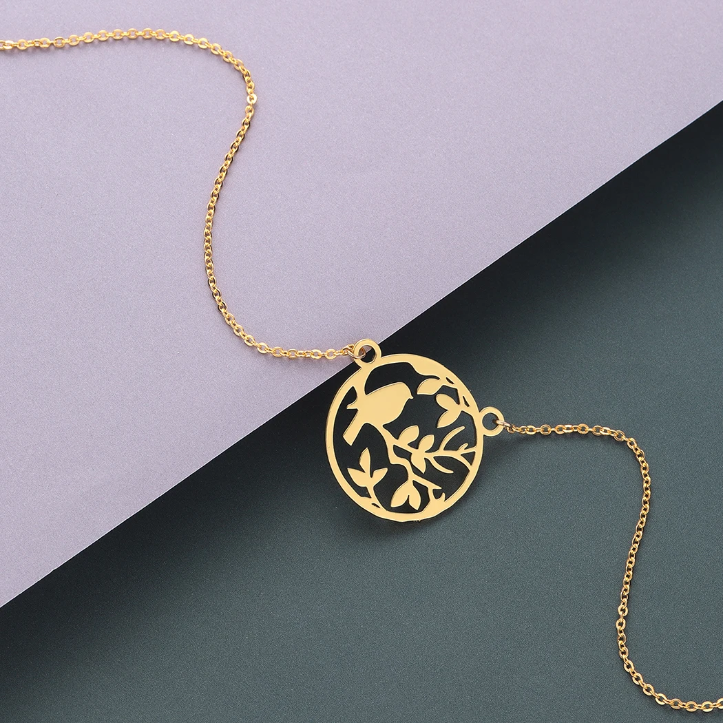 Женское колье-чокер из нержавеющей стали Cxwind простое ожерелье с полой веткой и