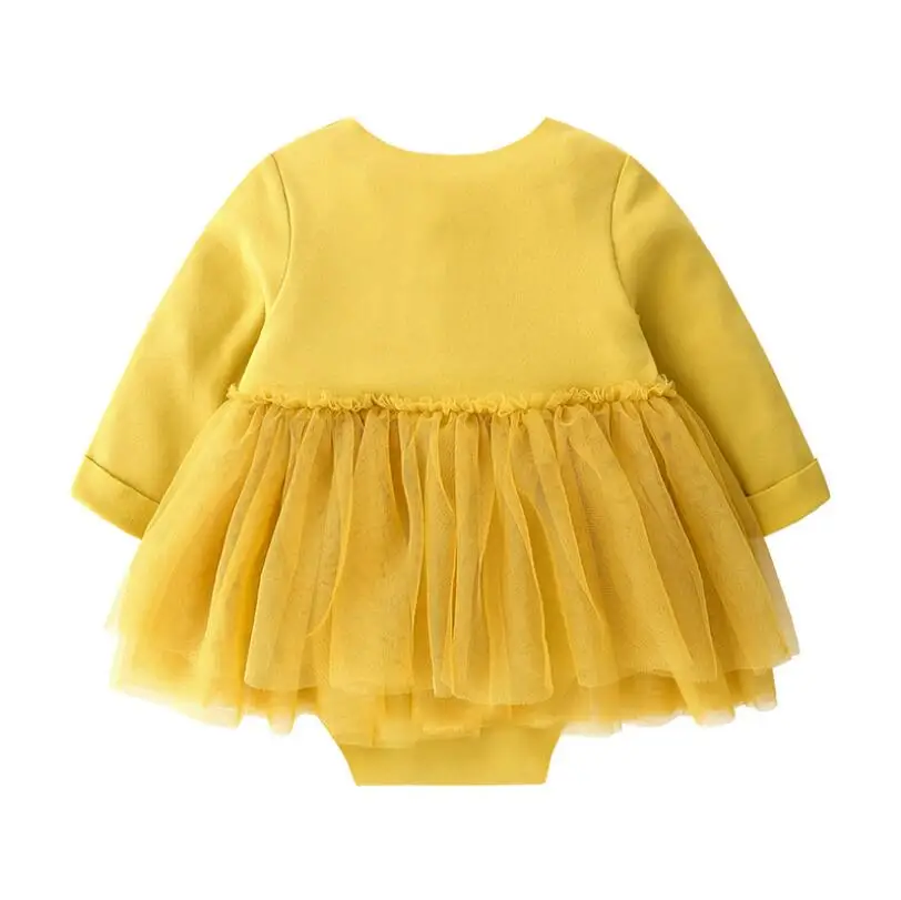 Детское хлопковое платье с длинным рукавом на возраст 0 12 месяцев|Боди для