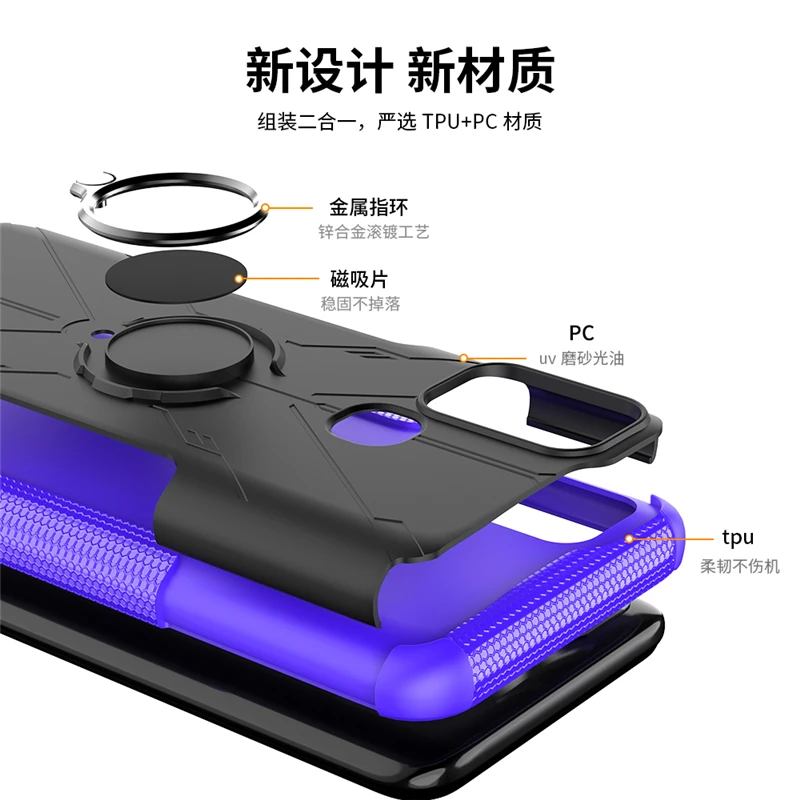 for infinix hot 10 play case cover magnet ring kickstand heavy duty armor shockproof phone bumper for infinix hot 10 play case free global shipping