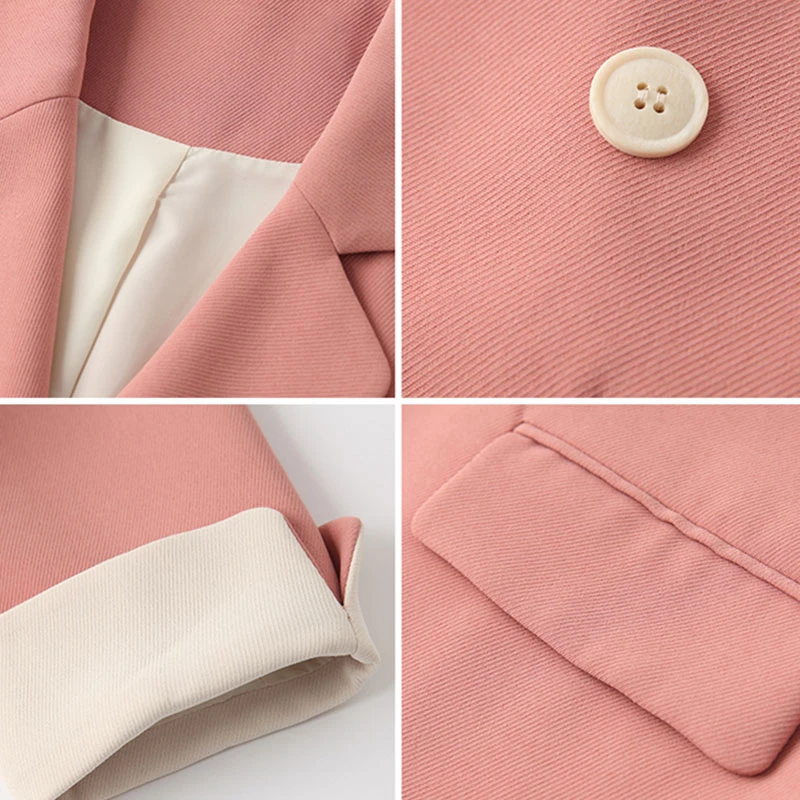 Женские 2019 длинный рукав блейзеры и куртки розовые черные однотонные женские