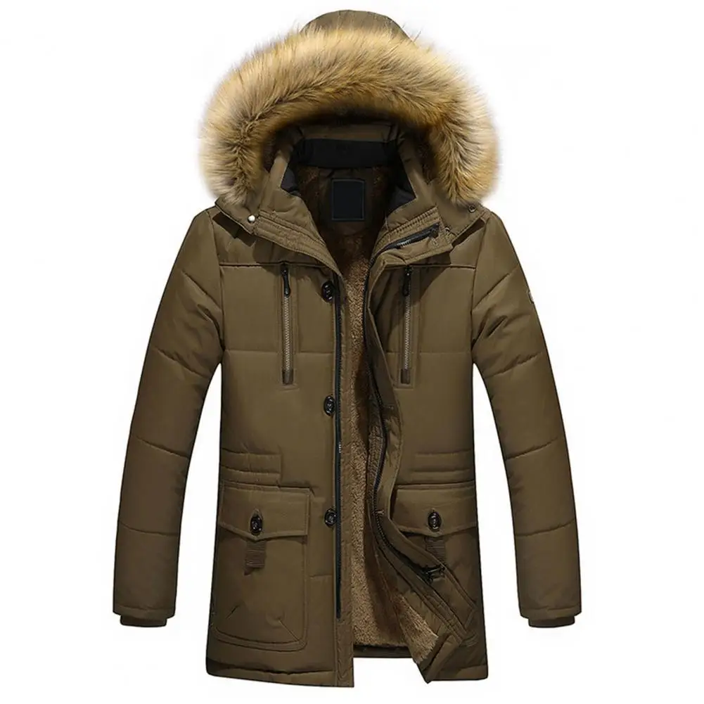 

Drop Shipping Fashion Men Thick Warm Winter Jacket Men Long Parka Solid Casual Hooded Men Coat Father's Gift Overcoat Daily Wear