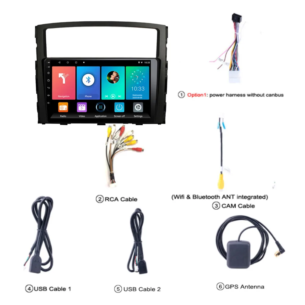 

9 inch Android 8.1 2 Din Car Multimedia Stereo Player For Mitsubishi Pajero 2006-2014 Navigation GPS Radio Head Unit with Frame