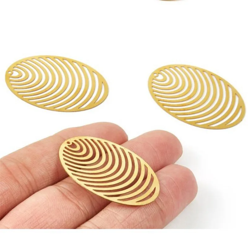 

10pcs/lot new creative gold color hollow oval charms connectors for diy fashion earrings necklace jewelry making accessories